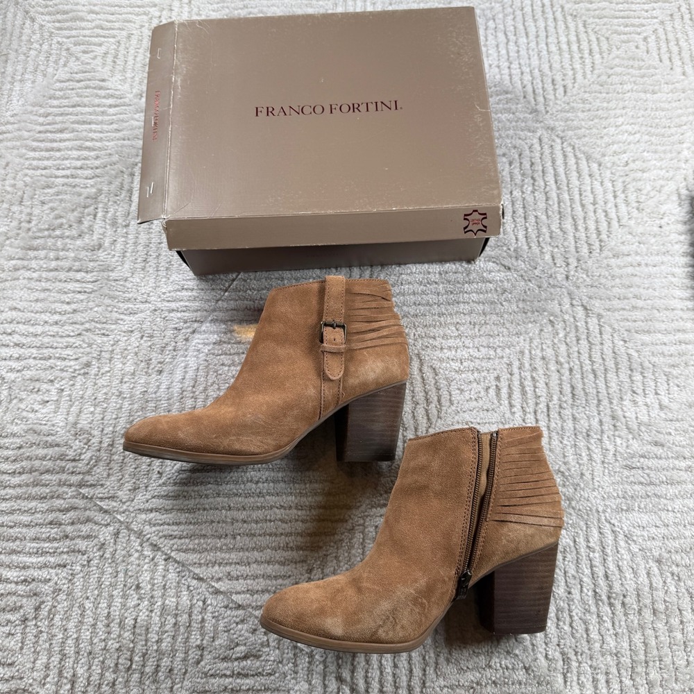 Franco Fortini Ankle Boots Women's 10W Tan Booties Boho Western Festiveal Earthy